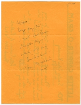 John F. Kennedy Hand Written Note (JSA)